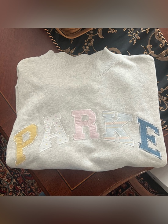 Parke Tops - PARKE patchwork mock neck sweatshirt XXL NEW